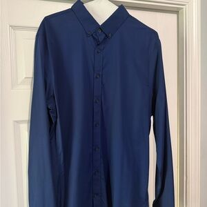 Express Men's Performance Blue Button Down Shirt